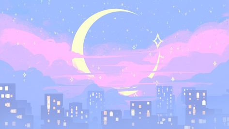 Wallpaper Estetika, Kawaii Background, Pastel Landscape, Cute Desktop Wallpaper, Sailor Moon Wallpaper, Wallpaper Pastel, Japon Illustration, Aesthetic Desktop Wallpaper, Pastel Background