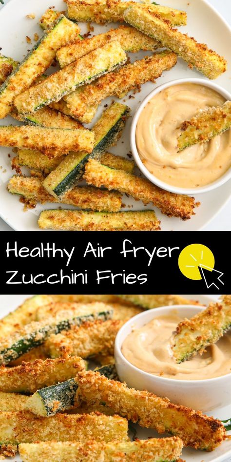 Air Fryer Zucchini Fries, Crispy Zucchini, Air Fryer Zucchini, Zucchini Sticks, Paleo Muffins, Aioli Sauce, Fried Zucchini, Healthy Air Fryer, Air Fryer Oven Recipes