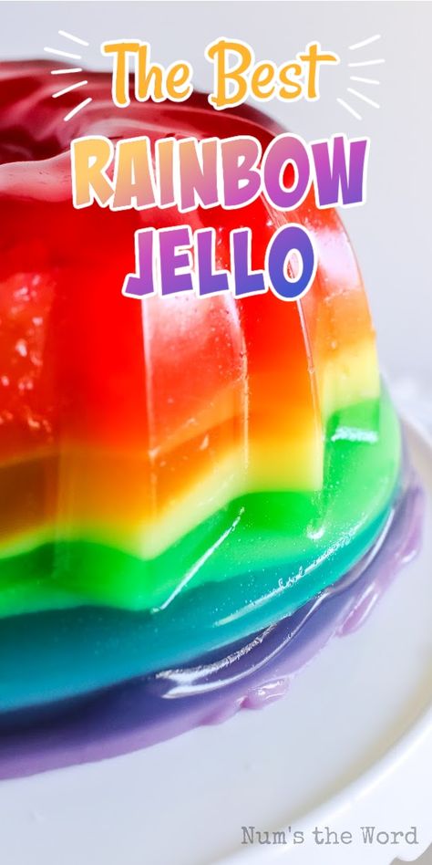 Creamy Jello Recipes, Ribbon Jello Recipe, Jello Recipes Christmas, Rainbow Jello Recipe, Thanksgiving Jello, Layered Jello Recipe, Jello Eggs, Rainbow Jello, Jello Recipe