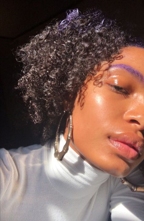 Purple Eyebrows, Colored Eyebrows, Yara Shahidi, Makeup Goals, Inspo Board, Eyebrow Makeup, Purple Hair, 2024 Vision, Workout Videos