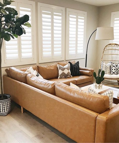 Tan leather sofa living room color schemes