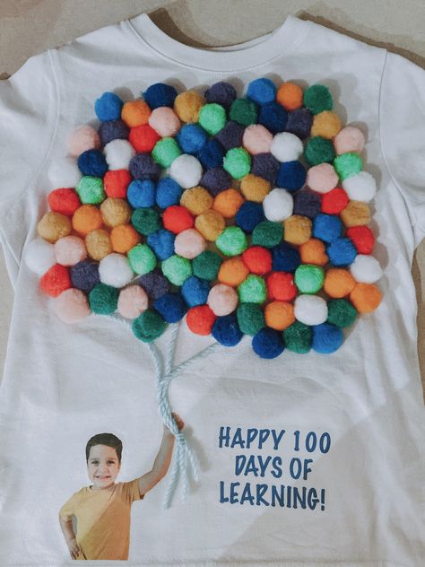 100 Days In School Ideas, 100 Days Of School Photo Booth, 100 Days Of School Shirt Pom Poms, 100th Day Of School Shirt Ideas, 100 Days Of School Shirt For Boys Diy, Diy 100th Day Of School Shirts, 100th Day Of School Shirts Boy Diy, 100 Days Of School Dress Up, 100th Day Of School Projects