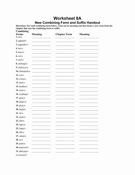 Medical Terminology Abbreviations Worksheet New Medical Terminology Worksheet – Chessmuseum Template Library Medical Terminology Suffixes Prefixes, Medical Terminology Worksheets, Medical Assistant Worksheets, Prefix Worksheet, Nursing Math, Suffixes Worksheets, Medical Terminology Study, Medical Billing And Coding, Medical Tests