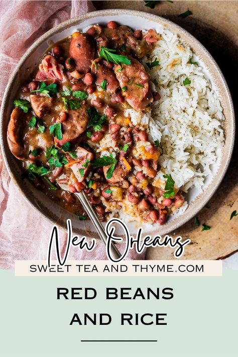 Embrace the spirit of New Orleans with our delectable Red Beans and Rice creation. A burst of Creole spices, tender beans, and fluffy rice – a taste of the South that will leave you craving more! 😍🍲 Red Bean And Rice, Red Bean And Rice Recipe, Bean And Rice, Red Beans N Rice Recipe, Rice And Beans Recipe, Recipe Art, Red Beans And Rice, Rice And Beans, Cooking White Rice