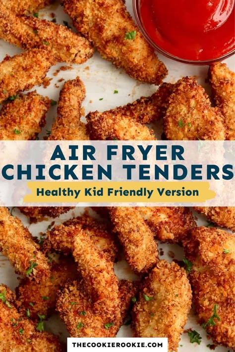 Healthy Chicken Tender Recipes Air Fryer, Chicken Tenders Air Fryer Recipes, Air Fryer Panko Chicken, Panko Chicken Tenders, Chicken Tenders Air Fryer, Air Fryer Recipes Chicken Tenders, Air Fried Chicken Tenders, Air Fryer Recipes Chicken Breast, Panko Chicken