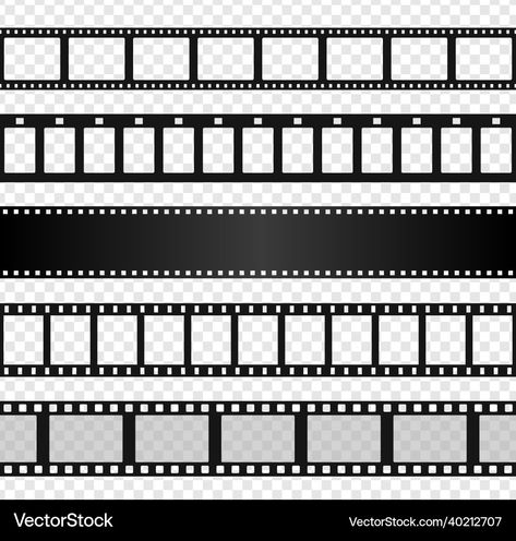 Photo Strip Frame, Film Roll Template, Film Strip Template, Retro Cinema, Movie Reels, Film Tape, Yearbook Pages, Template Black, Hollywood Theme