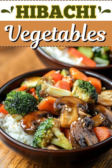 These hibachi vegetables are just like the ones you get at a Japanese steakhouse! Ready in just 20 minutes, they're so quick and easy. Cooking Mixed Vegetables, Veggie Hibachi Recipes, Hibachi Broccoli Recipe, How To Make Hibachi Vegetables, Japanese Steamed Vegetables, Hibachi Stir Fry Recipes, Japanese Steakhouse Vegetables, Hibachi Style Vegetables, Hibachi Cabbage