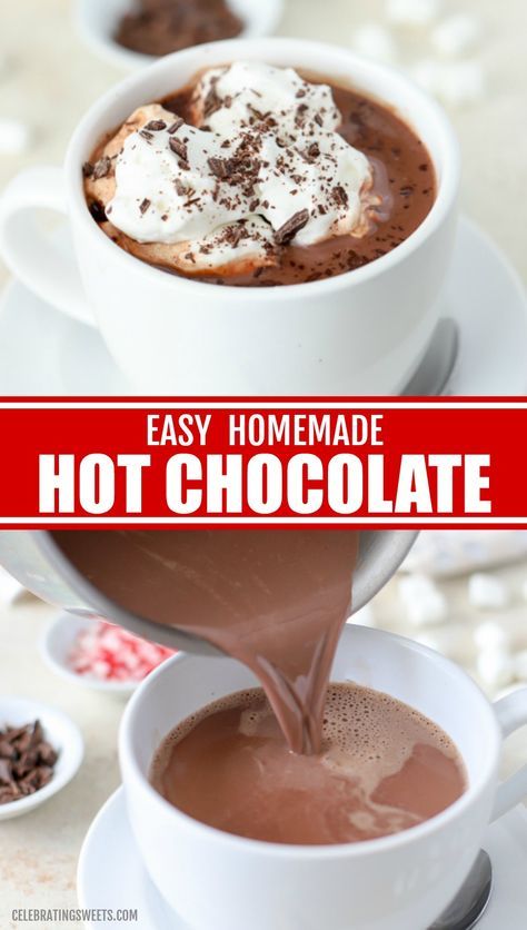 Hot Chocolate Using Chocolate Chips, Easy Hot Chocolate Recipe For One, Hot Chocolate Made With Cocoa Powder, How To Make A Hot Chocolate, Chocolate Chip Hot Chocolate, Easy Homemade Hot Chocolate Recipe, How To Make Hot Cocoa With Cocoa Powder, One Cup Hot Chocolate, Quick Hot Chocolate Recipe