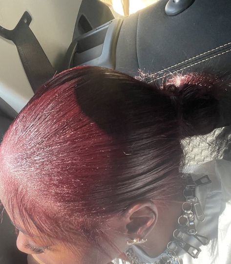 Burgundy Natural Hair, Deep Burgundy Hair Color, Adore Hair Dye, Burgundy Hair Dye, Natural Hair Hairstyles, Color For Black Hair, Peekaboo Hair, Cute Box Braids, Cute Hair Colors