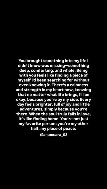 anamcara on Instagram: "You’re not just my favorite person; you’re my other half, my place of peace ♥️" You Are An Amazing Person, I Found My Person Quotes, My Person Quotes, My Forever Person, My Special Person, Ill Be Okay, My Favorite Person, You Are My Person, My Person