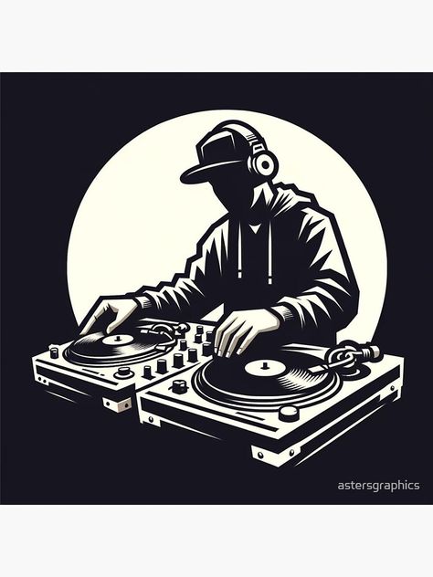 Dj Sticker Design, Music Stickers Aesthetic Vintage, Dj Logo Design Ideas, Entertainment Logo Ideas, Hiphop Logo, Dj Drawing, Record Logo, Oasis Logo, Dj Cake