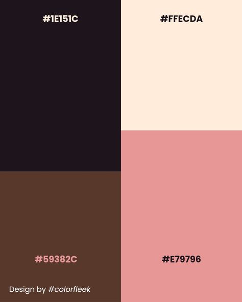 Warm Color Palette For Brands,  Website and Social Media Pink Black Brown Color Palette, Brown Pink Color Palette, Black And Pink Color Palette, Black Pink Color Palette, Pink Brown Color Palette, Pink And Brown Color Palette, Color Palette For Brand, Pink And Black Color Palette, Charcoal Color Palette