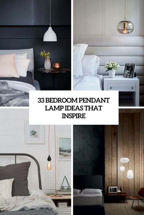 bedroom pendant lamp ideas that inspire cover Bedroom Light Ideas Hanging, Pendant Light Over Bedside Table, Modern Bedroom With Pendant Lights, Modern Pendant Lights For Bedroom, Bedroom Pendants Master, Bedroom Side Table Lighting Ideas, Hanging Bedside Lights Bedroom, Bedside Lamp Hanging, Pendant Bedside Lamps