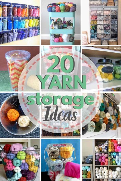 Yarn Storage: 20 Brilliant, Must-Try Ideas - The Heathered Nest Diy Yarn Storage Ideas, Yarn Storage Ideas, Crayon Ornaments, Yarn Storage Solutions, Flower Lampshade, Bandana Crafts, Bandanas Diy, Knitting Room, Knitting Storage