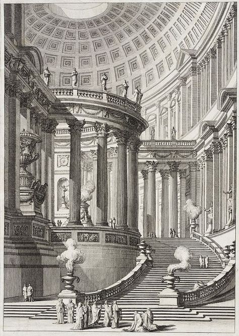 Giovanni Battista Piranesi - templo Vestal Virgin, Giovanni Battista Piranesi, Starověký Egypt, Architecture Baroque, Architecture Antique, Bangunan Minecraft, Ancient Temple, Architecture Drawing Art, Classic Architecture