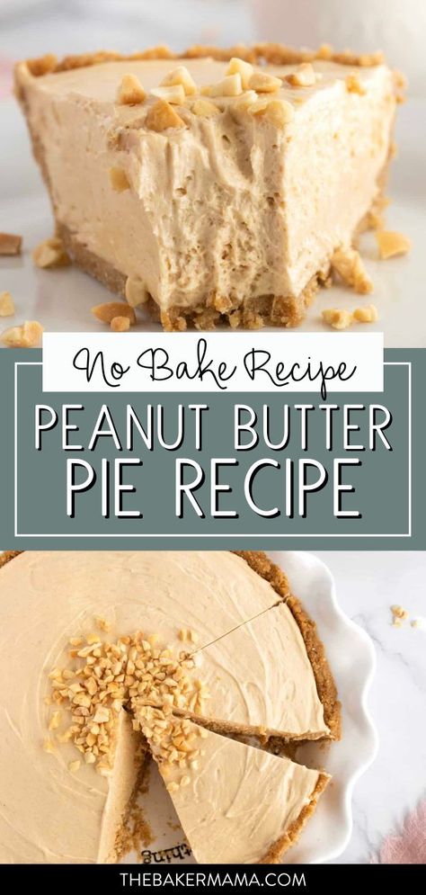 Butter Dessert Recipes, No Bake Peanut Butter Pie, Ice Box Pie, Easy Peanut Butter Pie, Peanut Butter Pie Recipe, Butter Pie Recipe, Peanut Butter Dessert Recipes, Peanut Butter Dessert, Chilled Desserts