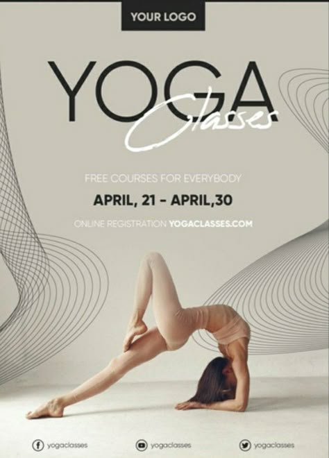 Yoga Event Flyer, Yoga Flyers Ideas, Pilates Poster Design, Yoga Class Poster Design, Yoga Mood Boards Inspiration, Yoga Advertising Ideas, Yoga Class Poster, Yoga Advertising, Yoga Ads