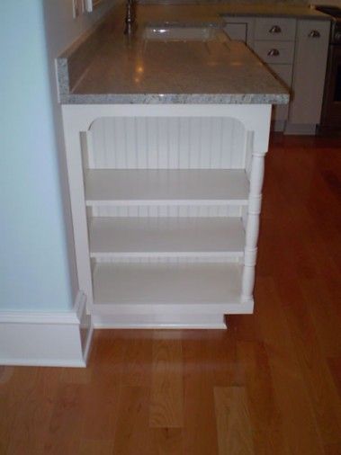 End of cupboard? Perfect for cookbooks or small appliances! Base Cabinet Filler Ideas, Store Appliances, Dishwasher Ideas, Open Cabinet, Open Cabinets, Kitchen Details, Corner Cabinet, Kitchen Farmhouse, Curio Cabinet