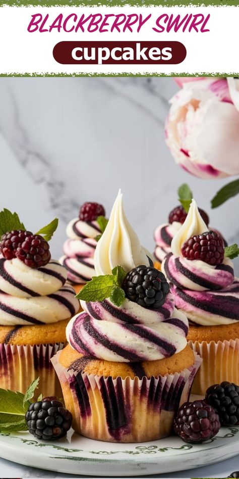 Blackberry Swirl Cupcakes: A Berry-Licious Treat with a Twist - Emma's Cake Studio Light Vanilla Cake, Cake Mix Recipes Homemade, Blackberry Puree, Blackberry Cupcakes, Moist Vanilla Cupcakes, Cherry Dump Cake, Peach Dump Cake, Swirl Cupcakes, Dump Cake Pumpkin