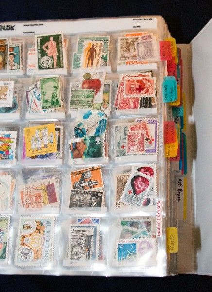 I'd like to get my hands on these stamps! Good storage idea. Stamps in slide sleeves Stamp Album Ideas, Stamp Collection Aesthetic, Stamp Collection Display Ideas, Stamp Collecting Storage, Postage Stamp Display, Stamps Aesthetic, Stamp Collection Display, Stamp Collection Ideas, Postage Stamps Crafts