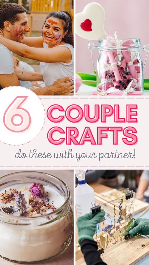 Craft Ideas For Couples, Craft For Couples To Do Together, Diy Couples Crafts, Couple Diy Projects Craft Ideas, Projects For Couples, Anniversary Activities, 5 Senses Gift For Boyfriend, Dating Format Woman To Man, Couples Art Project