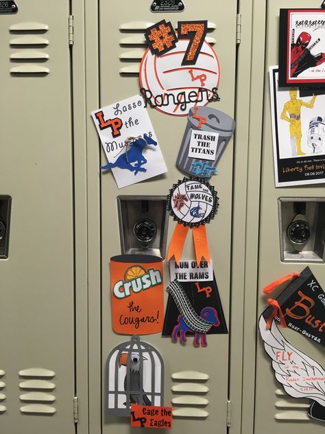 LP Locker decoration 2017 Locker Decorations Outside Doors, Sport Locker Decorations Ideas, Locker Room Decorations Volleyball, Locker Decorations For Sports, Sports Locker Decorations, Volleyball Locker Decorations, Volleyball Locker, Sports Locker, Locker Tags