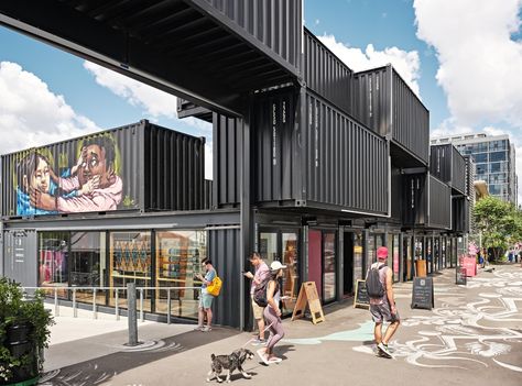 Canada’s largest shipping container market welcomes crowds in Toronto Container Shopping Mall, Container Market, Cabin Container, Design Intervention, Building Cladding, Container Construction, Container Hotel, Modern Market, Open Business