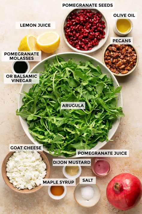 November Salad, Salad Ideas Thanksgiving, Artisan Salad, Dressing For Arugula Salad, Salad Christmas, Thanks Giving Salad Ideas, Pomegranate Recipes Dinner, Thanksgiving Salad With Pomegranate, Salad Recipes For Christmas Dinner