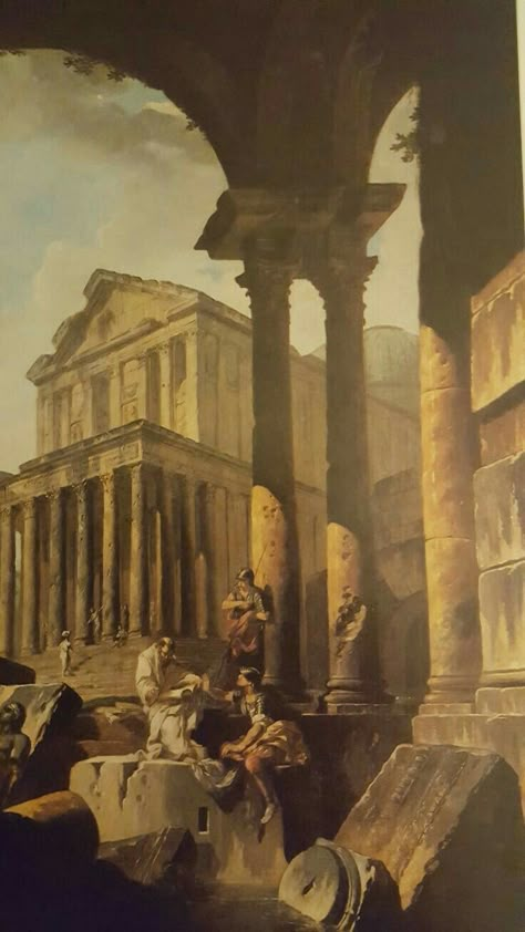 History Painting Aesthetic, Philosophers Painting, Old Greek Paintings, Architectural Fragments, Philosophical Art, Greek Pictures, Roman Painting, Old Temple, Historic Wallpaper