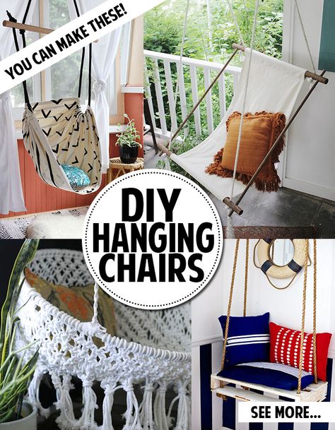 DIY hanging chair! More on my boards, pin as much as you please @Dianne Darby Diy Hammock Chair, Diy Hanging Chair, Rattan Bar, Diy Hammock, Relaxation Station, Hanging Chairs, Hammock Chair, Diy Hanging, Diy Chair