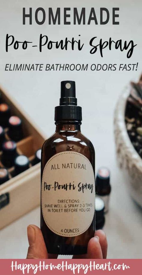 Looking for a homemade poo pourri recipe? Check out this homemade poo pourri with glycerin recipe. I love this poo pourri recipe with witch hazel. It's the best bathroom odor eliminator. #PooPourri #NaturalLiving #DIY Poopourri Spray, Diy Poopourri, Poo Pourri Recipe, Bathroom Odor Eliminator, Poo Pourri Spray, Poop Spray, Poo Spray, Bathroom Odor, Homemade Oils