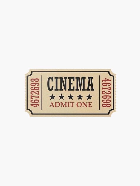 Vintage Cinema Poster, Cinema Ticket Aesthetic, Cinema Ticket Printable, Movie Ticket Aesthetic, Vintage Cinema Aesthetic, Vintage Movie Ticket, Cinema Moodboard, Cinema Stickers, Ticket Aesthetic