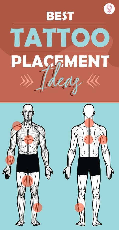 Choosing the right design, size, and placement is crucial when getting a tattoo. Whether you are a man or a woman, exploring tattoo placement ideas is important as the tattoo’s location can significantly impact the overall look, and even the meaning, of the tattoo. Tattoo Size Reference, Tattoo Placement For Small Tattoos, Small Tattoo Locations Men, Placement Of Tattoos, Sticker Tattoo Placement, Tattoo Place Meaning, Mens Tattoo Placement, Tattoo Placement For Men, Tattoo Placement Names Chart