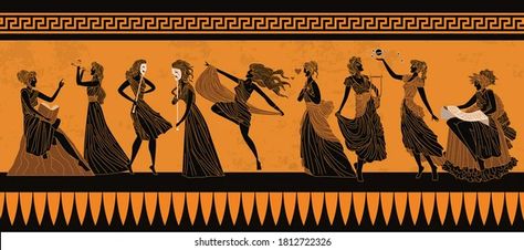 greek mythology muses Clio, Euterpe, Thalia, Melpomene, Terpsichore, Erato, Polymnia, Ourania and Calliope, Greek Chorus, Happy Sisters, The Muses, Ancient Greek Words, Daughter Of Zeus, The Mimic, Disney Hercules, Trials Of Apollo, A Muse