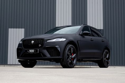 Jaguar F-Pace Matte Black Full Wrap Jag F Pace, Matte Black Jaguar Car, Jaguar Suv F Pace, F Pace Jaguar, Jaguar F Pace Black, Jaguar Car Suv, Jaguar Suv Interior, Black Jaguar Car, Jaguar Luxury Car