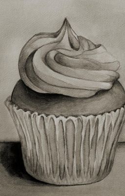 "The Cupcake Lady" by tallydylan99 - "…" Drawing Black And White, Cupcake Drawing, Cake Drawing, Realistic Pencil Drawings, Observational Drawing, Food Sketch, Object Drawing, Drawing Black, Art Drawings Sketches Pencil