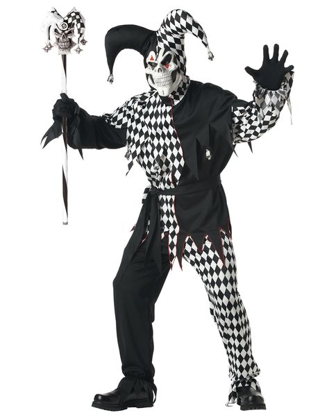 jester Evil Jester Costume, Fantasia Plus Size, Jester Halloween, Evil Jester, Halloween Costumes For Sale, Jester Costume, Men's Costumes, Halloween Costumes For Men, Mens Halloween