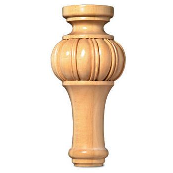 Cabinet Feet- Tall Fluted Cabinet Foot by White River | Cabinet Accessories Unlimited Millwork Details, Cabinet Accessories, White River, Furniture Feet, Carved Designs, Custom Woodworking, Table Legs, Cherry Wood, Table Base