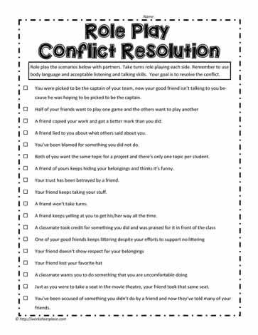 Role Play Examples Emotions Role Play, Social Skills Role Play Activities, Emotional Regulation Worksheets Free Printable, Role Playing Activities For Kids, Conflict Resolution Activities For Kids, Conflict Resolution For Kids, Conflict Resolution Activities, Conflict Resolution Worksheet, Group Therapy Activities