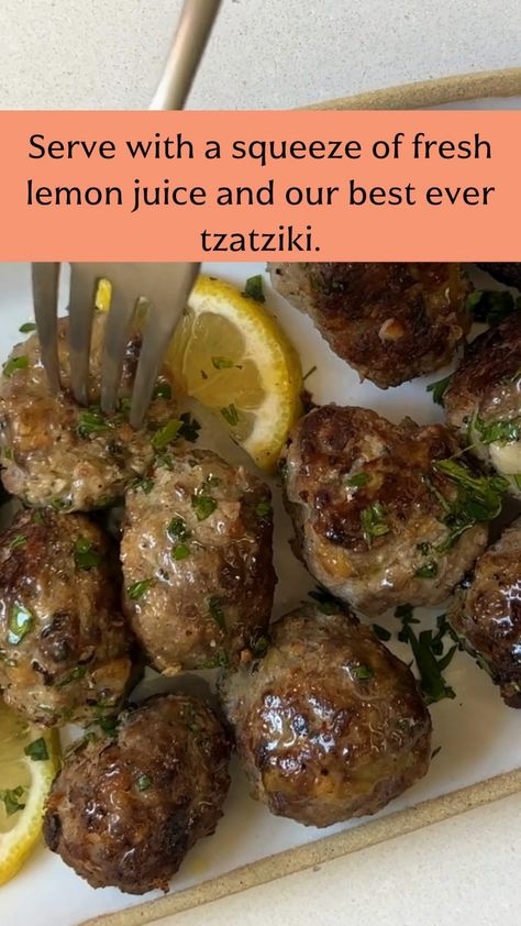 Greek Pork Meatballs, Greek Keftedes Recipe, Keftedes Recipe Greek Meatballs, Greek Meatballs Crockpot, Keftedes Recipe, A Mindful Mom Recipes, Greek Lamb Meatballs, Greek Meat Balls, Pork Meatballs Recipe