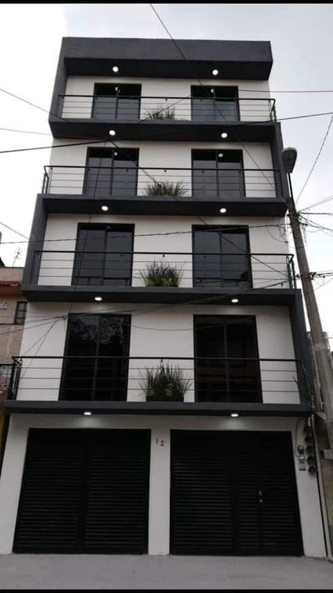 Small Apartment Building Design, Small Apartment Building, Narrow House Designs, House Architecture Styles, Apartments Exterior, Commercial Design Exterior, Apartment Exterior, Facade Architecture Design, Residential Building Design