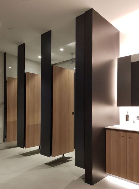 Toilet Partition Design, Office Bathroom Design, Commercial Bathroom Ideas, Public Restroom Design, Commercial Bathroom Designs, Public Shower, Toilet Design Modern, Cubicle Design, Commercial Toilet