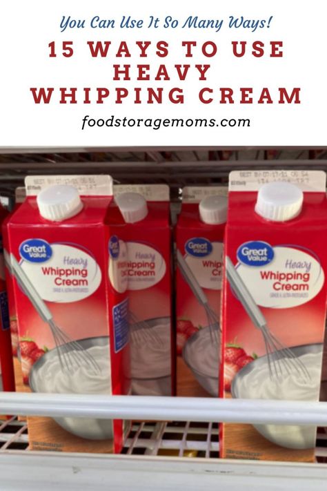 15 Ways to Use Heavy Whipping Cream - Food Storage Moms Recipes Using Whipping Cream, Homemade Baking Mixes, Garden Pantry, Heavy Cream Recipes, Whipped Cream Desserts, Creamy Pasta Sauce, Creamy Salad Dressing, Recipes With Whipping Cream, Homemade Baking