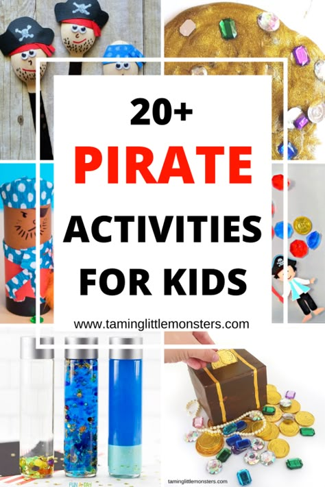 Pirate Birthday Activities, Pirate Theme Kindergarten Activities, Pirates Sensory Activities, Pirate Day Activities Kindergarten, Pirate Obstacle Course For Kids, Pirates And Princesses Preschool, Pirate Camp Ideas, Pirates Kids Activities, Pirate Kids Activities