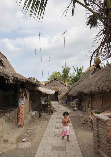 © Eric Lafforgue www.ericlafforgue.com Indonesia Village, Volcano House, Lombok Island, Building References, Head Hunter, Eric Lafforgue, Nature Places, Village Life, Lombok