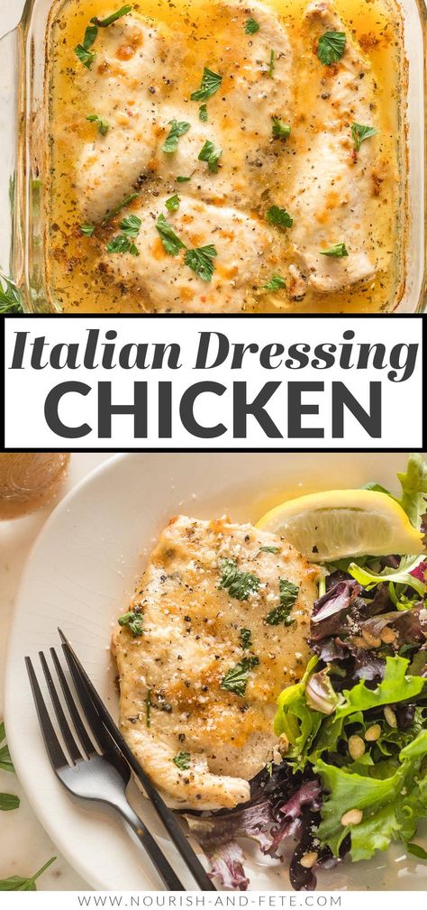 Chicken With Italian Dressing, Chicken 3 Ingredients, Chicken Breast Italian Dressing, Italian Chicken Breast Recipes, Italian Chicken Breast, Italian Dressing Chicken, Italian Baked Chicken, Italian Dressing Recipes, Italian Chicken Recipes