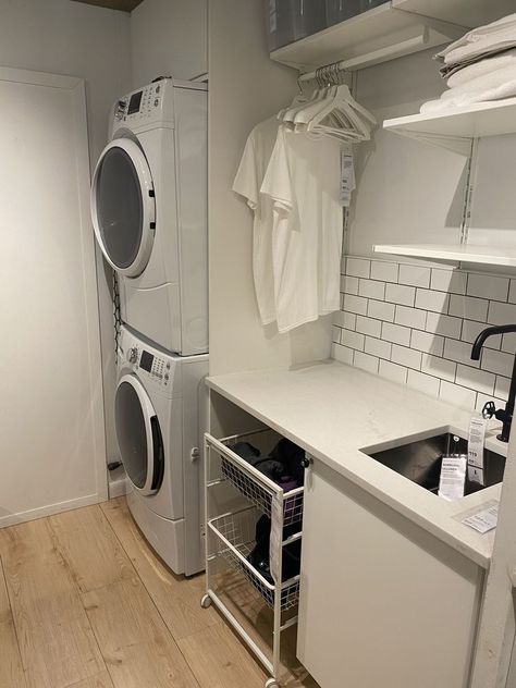 Laundry In Apartment, Nyc Apartment Laundry Room, Christmas Nail Red, Laundry Room Apartment, Laundry Apartment, Aesthetic Laundry Room, Laundry Room Aesthetic, Apartment Washer And Dryer, Apartment Laundry Room