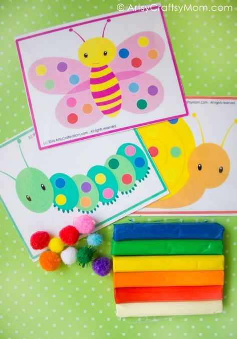 This printable Bug Theme Pom-Pom Match activity is perfect for preschoolers and young learners to develop fine motor skills & color recognition! Pom Pom Mat, Printable Crafts For Kids, Kids Printable Coloring Pages, Printable Worksheets For Kids, Baby Quiet Book, Insects Theme, Printables Free Kids, Printable Activities For Kids, Fun Printable