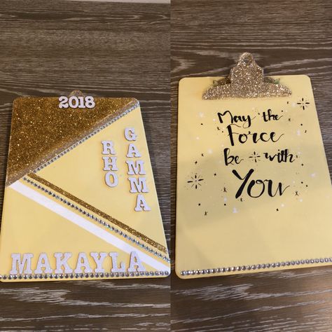 Rho Gamma Clipboard Ideas, Rho Gamma Clipboard, Rho Gamma, Panhellenic Recruitment, Clip Board, Sorority Recruitment, University Of Oregon, Surprise Gift, Greek Life