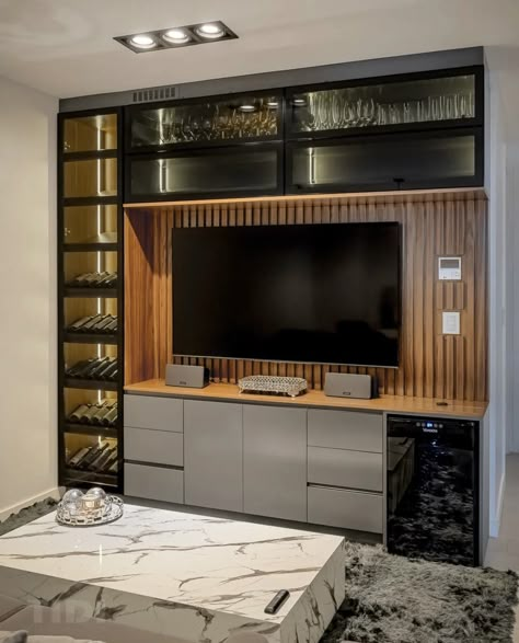 Living Room Tv Cabinet Designs, Transitional Bar, Tv Bar, Bar Tv, House Architecture Styles, Modern Tv Wall Units, Modern Home Bar, Retail Store Interior Design, Tv Cabinet Design